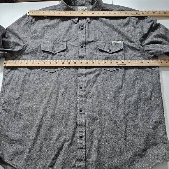 Lucky Brand Shirt Mens XXL Grey Speckle Western Pearl Snap Streetwear Rodeo Y2K - Picture 4 of 14